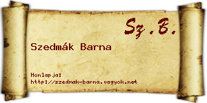 Szedmák Barna névjegykártya