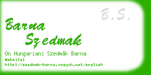 barna szedmak business card