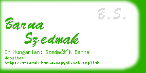 barna szedmak business card